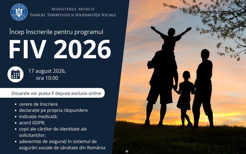 În 17 august încep înscrierile în Programul FIV 2026. Cine poate beneficia și ce documente sunt necesare