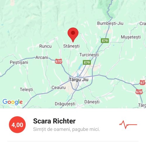 Cutremur de 4 grade în Gorj, resimțit și în Hunedoara