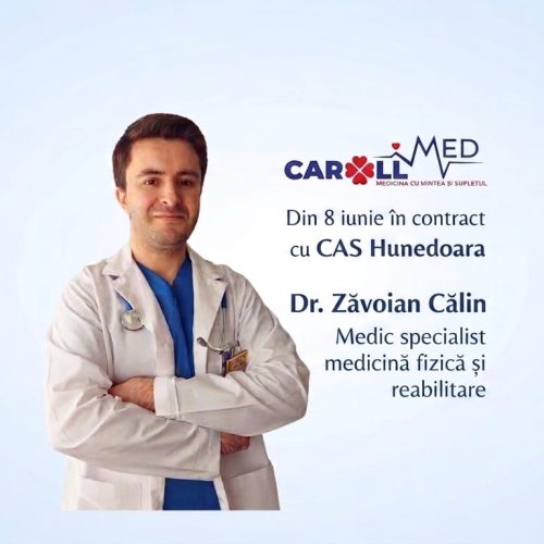 Consultații gratuite de Medicină Fizică și Reabilitare la CarollMed, prin CAS